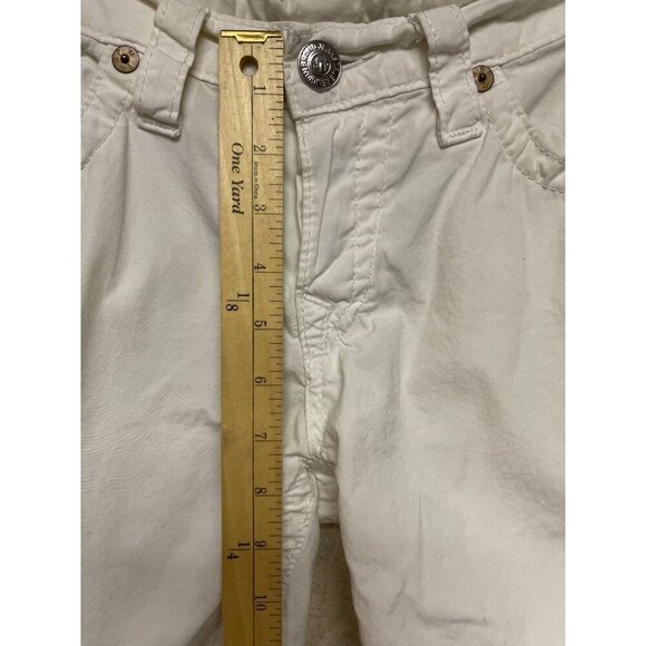 True Religion Women's Jayde White Cut-Off Shorts Size 28 Button Fly Flap Pocket - Picture 6 of 12